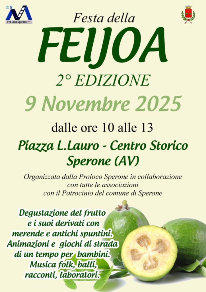 Sperone celebra la “Festa della Feijoa”: seconda edizione il 9 novembre in Piazza L. Lauro
