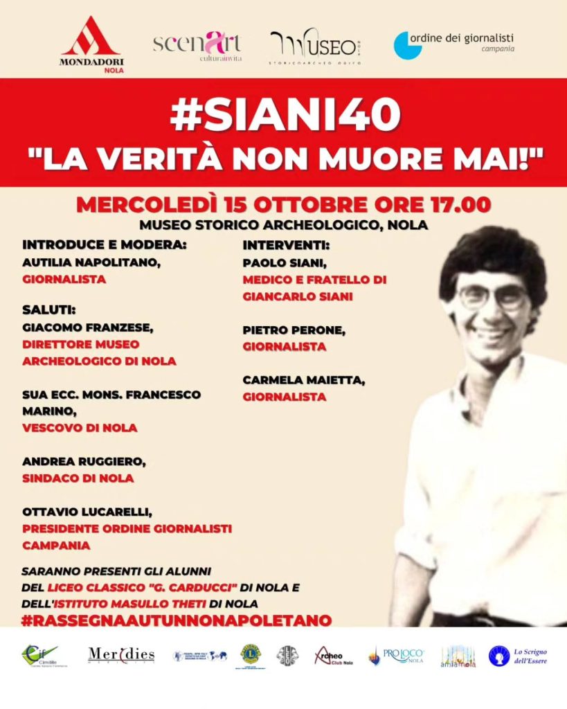Nola ricorda Giancarlo Siani: “La verità non muore mai”