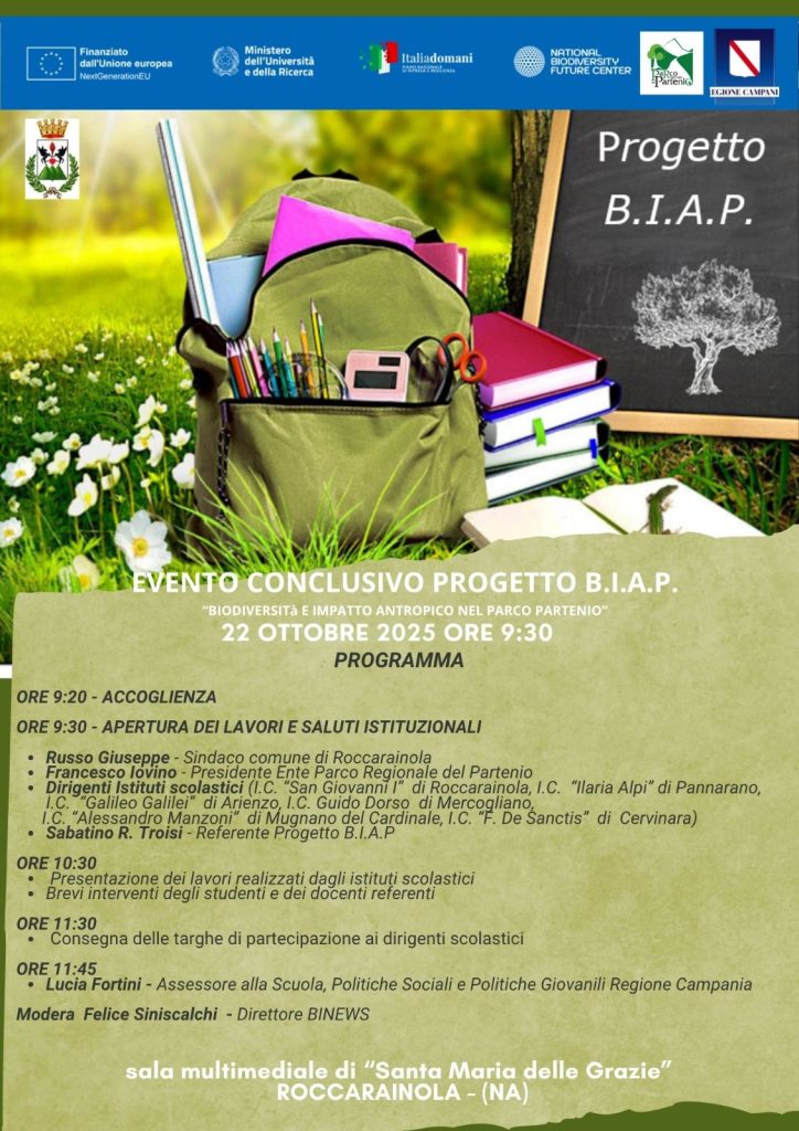 Roccarainola, evento conclusivo del progetto B.I.A.P.: studenti protagonisti nella tutela della biodiversità del Parco del Partenio