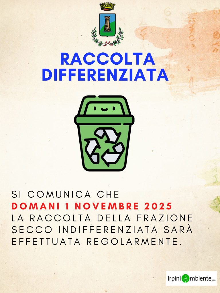 Raccolta rifiuti: servizio regolare anche nel giorno di Ognissanti