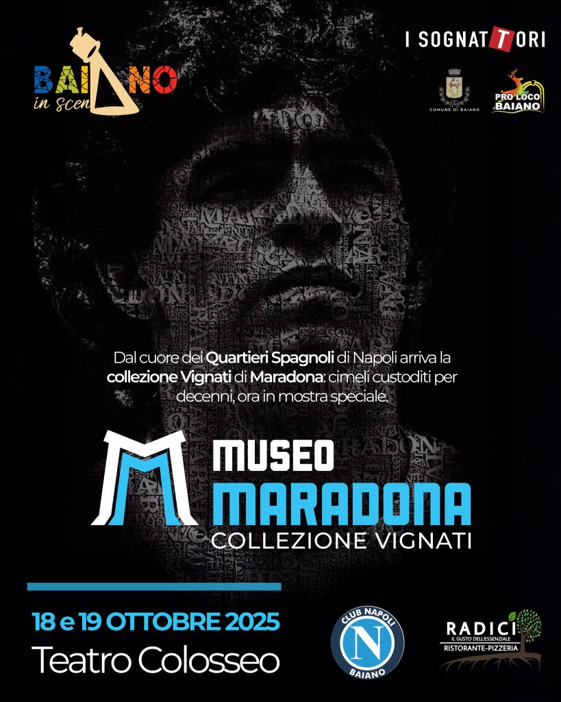Parte “Baiano in Scena”: teatro, emozioni e una mostra dedicata a Maradona