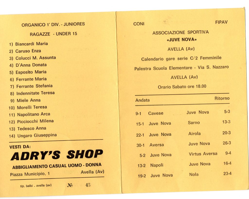 BAIANESE. La Juvenova e la pallavolo Femminile: storia di una rivoluzione.