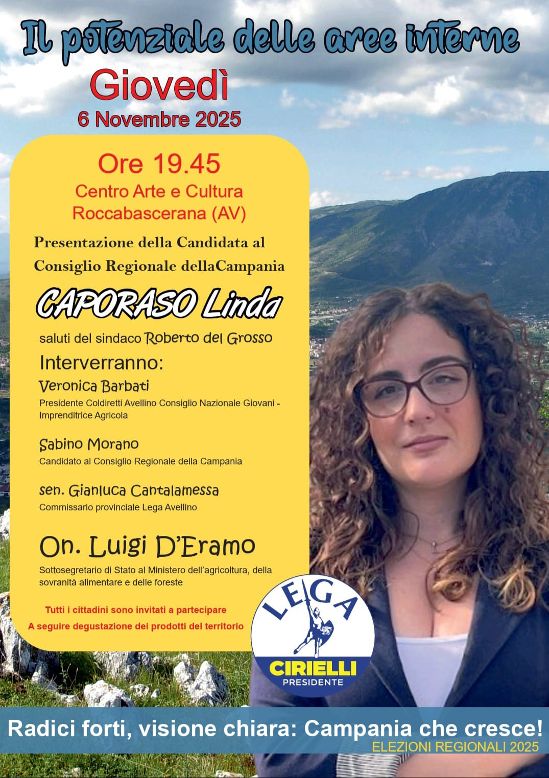 Lega: il sottosegretario allagricoltura Luigi DEramo in Valle Caudina con Linda Caporaso