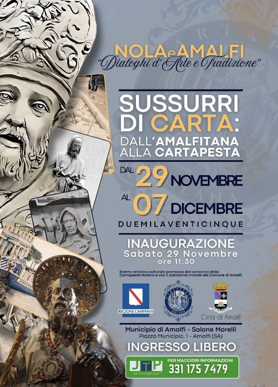 SUSSURRI DI CARTA: Nola e Amalfi unite nel segno dell’arte e della memoria SUSSURRI DI CARTA: Nola e Amalfi unite nel segno dell’arte e della memoria