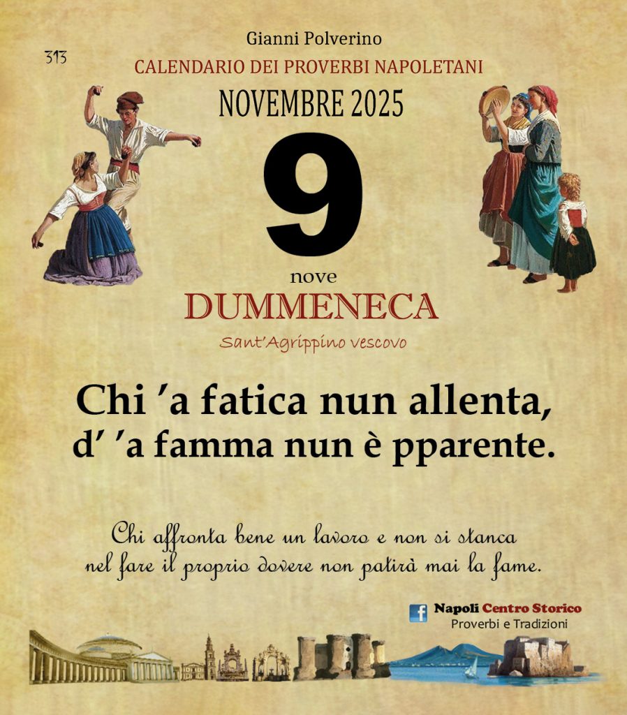 O PRUVERBIO D O JUORNO . Domenica 9 novembre 2025