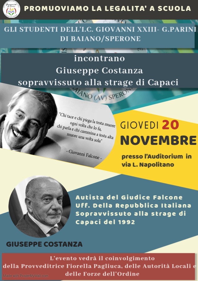 “Incontro con la Memoria – Giuseppe Costanza, testimone della strage di Capaci”