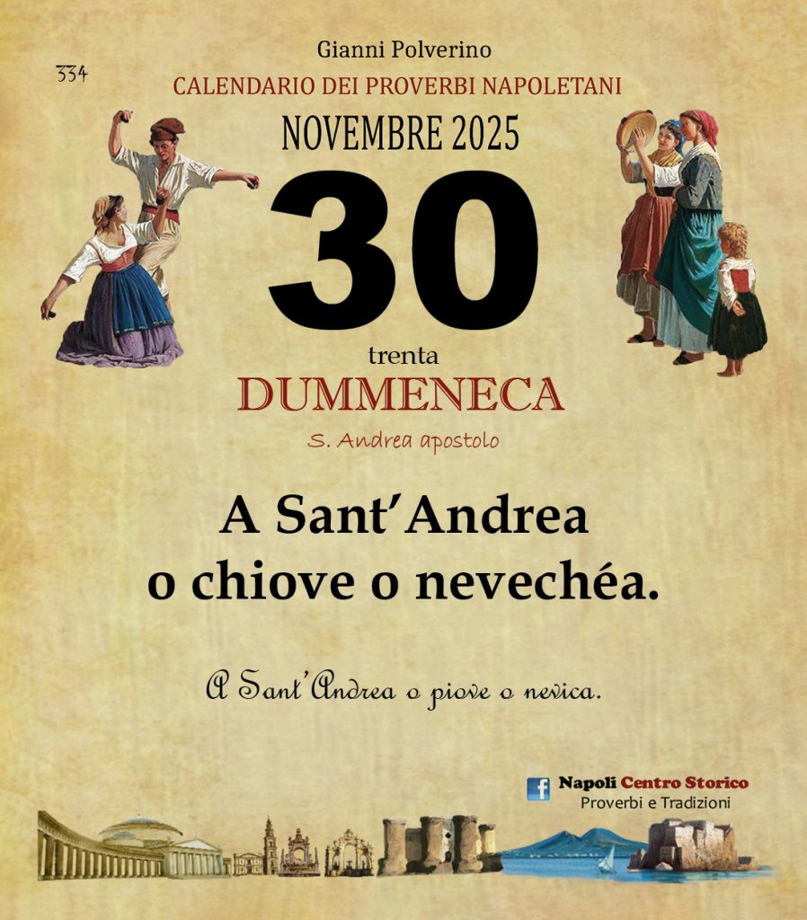 O PRUVERBIO D O JUORNO. Domenica 30 novembre 2025