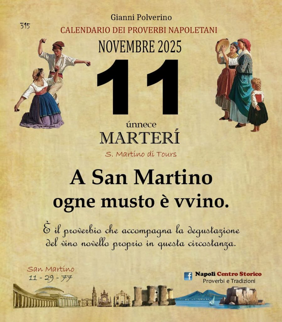 O PRUVERBIO D O JUORNO. Martedì 11 novembre 2025