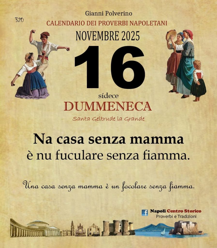 O PRUVERBIO D O JUORNO. Domenica 16 novembre 2025