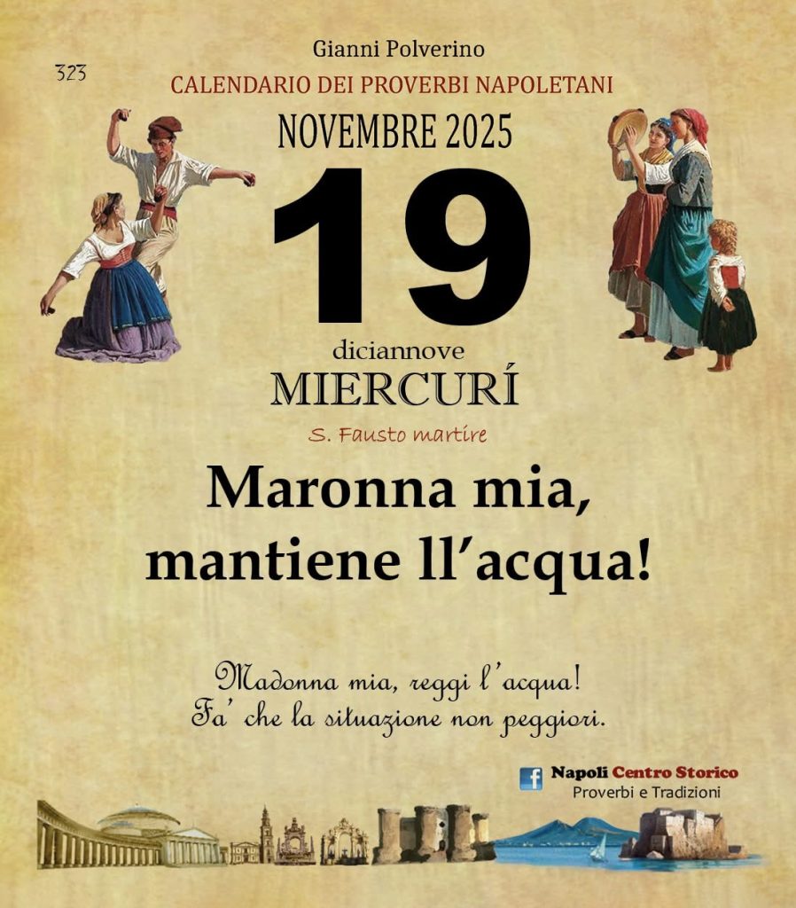 O PRUVERBIO D O JUORNO. Mercoledì 19 novembre 2025