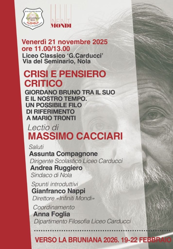 Massimo Cacciari al Liceo Carducci: una lectio su Giordano Bruno