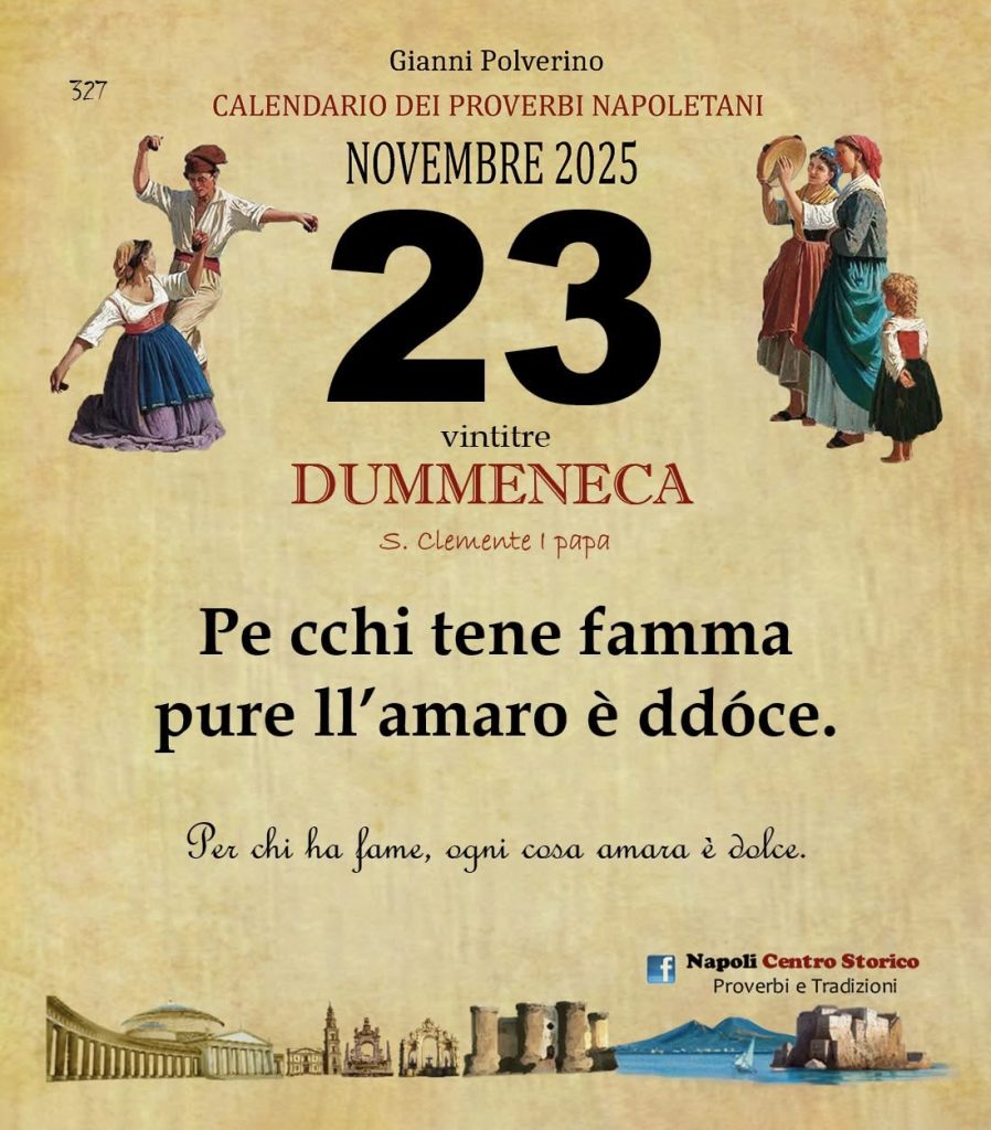 O PRUVERBIO D O JUORNO. Domenica 23 novembre 2025