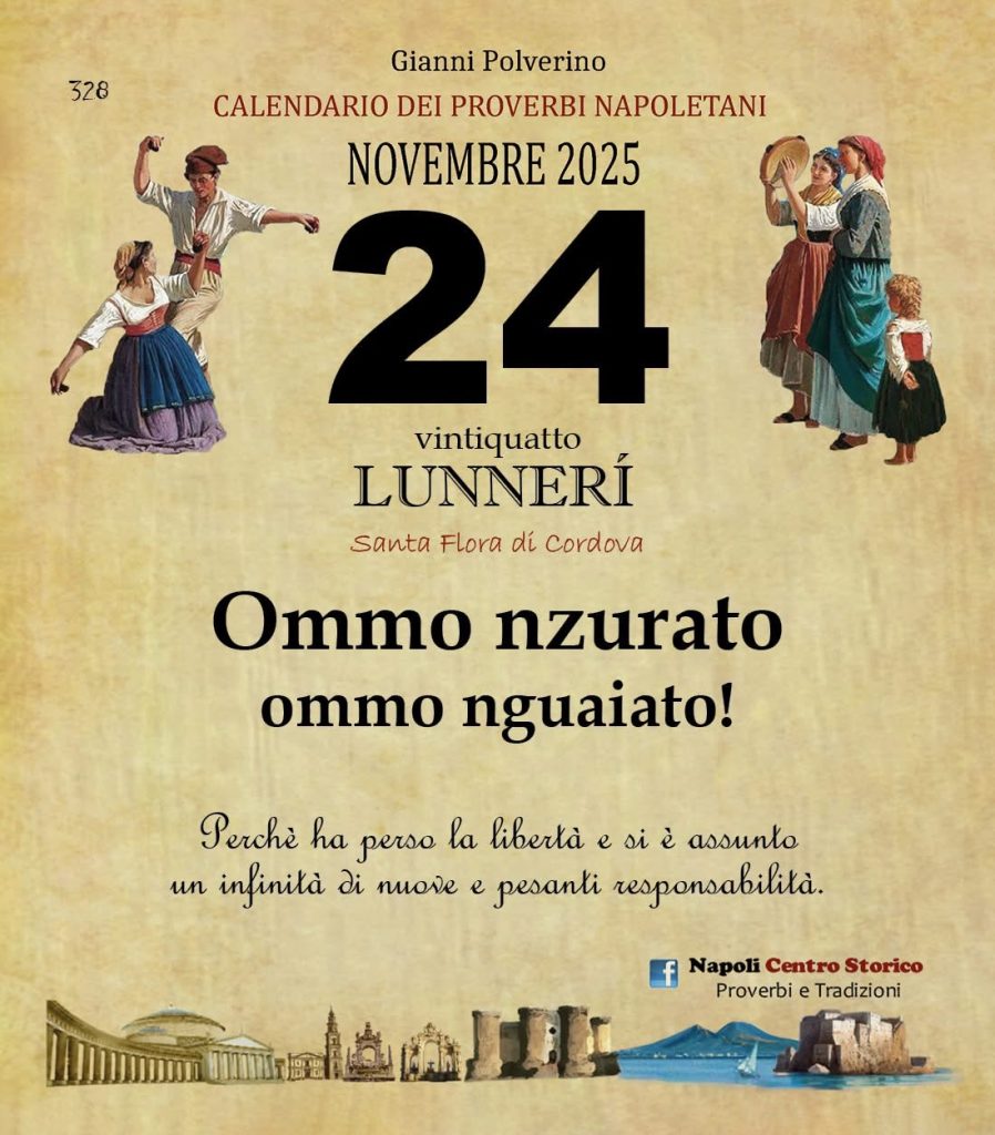 O PRUVERBIO D O JUORNO. Lunedì 24 novembre 2025