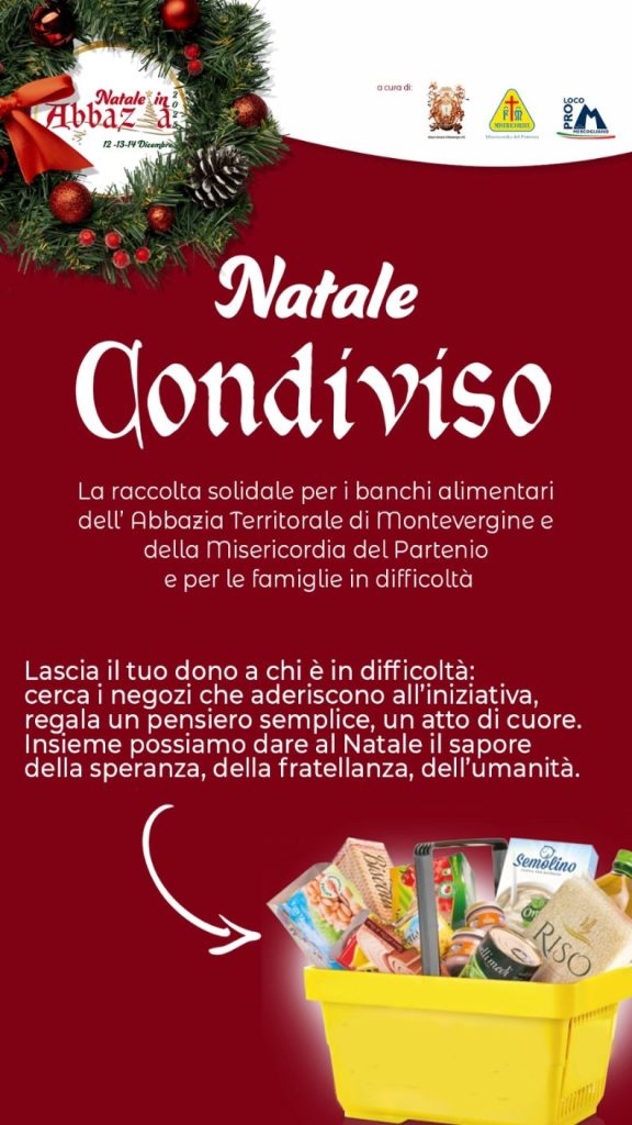 Mercogliano: torna “Natale Condiviso”, la raccolta solidale fino al 18 dicembre