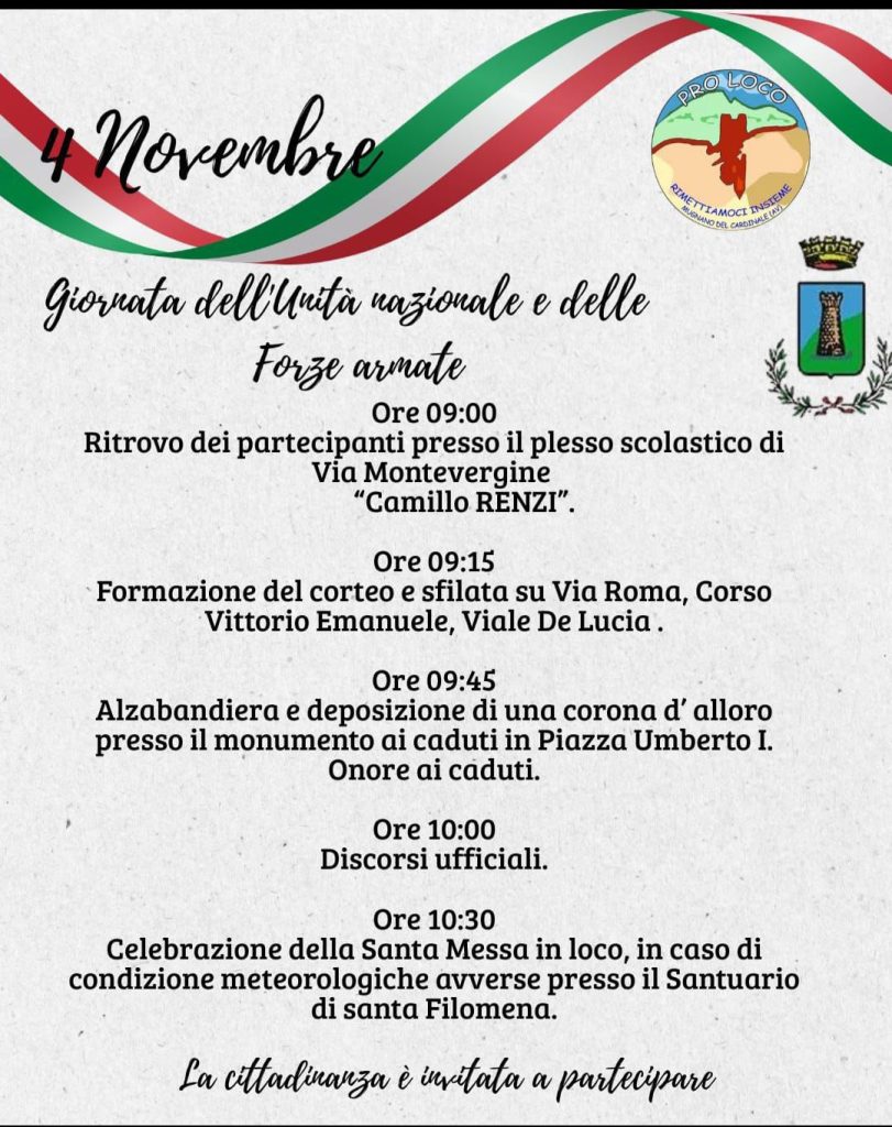 Mugnano del Cardinale celebra il 4 Novembre: “Unità, memoria e riconoscenza”