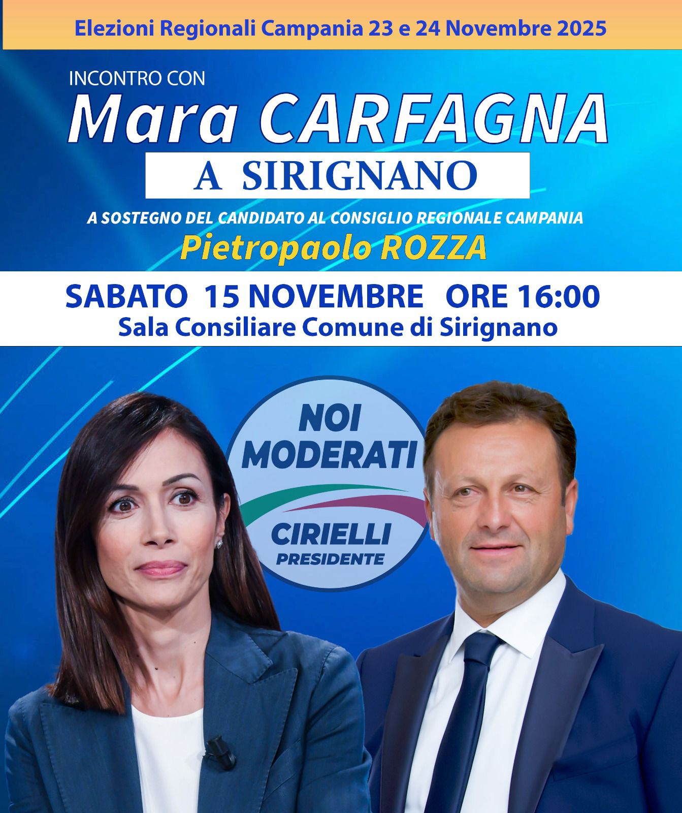 Sirignano, Mara Carfagna attesa per un incontro pubblico a sostegno di Pietropaolo Rozza