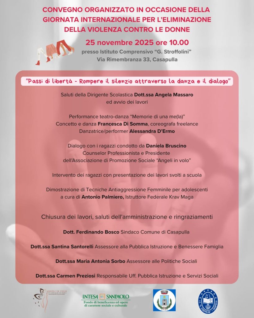 A Casapulla il convegno: Passi di libertà, rompere il silenzio attraverso la danza e il dialogo