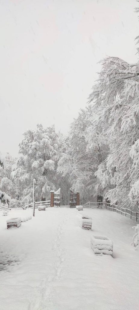 Prima neve a Sant’Angelo a Fasanella: le montagne si trasformano in un paesaggio da fiaba