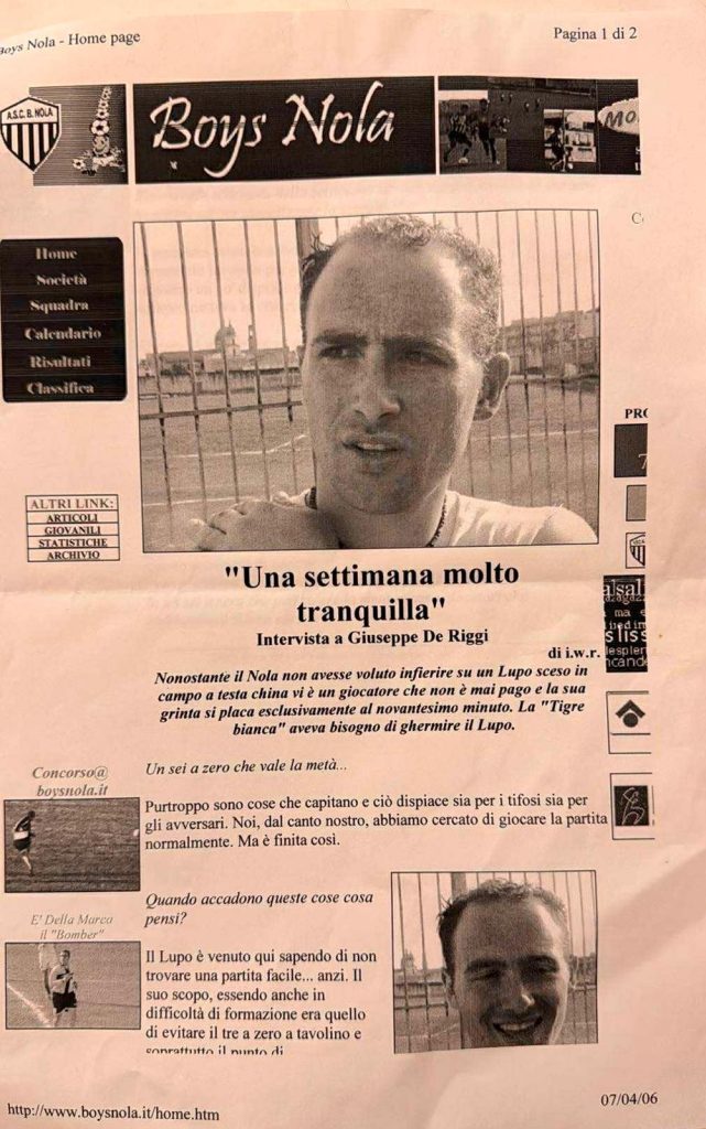 Palloni di cuoio e calciatori di una volta : Quindicesima puntata – Giuseppe De Riggi, il bomber che non ha mai smesso di crederci (Foto)
