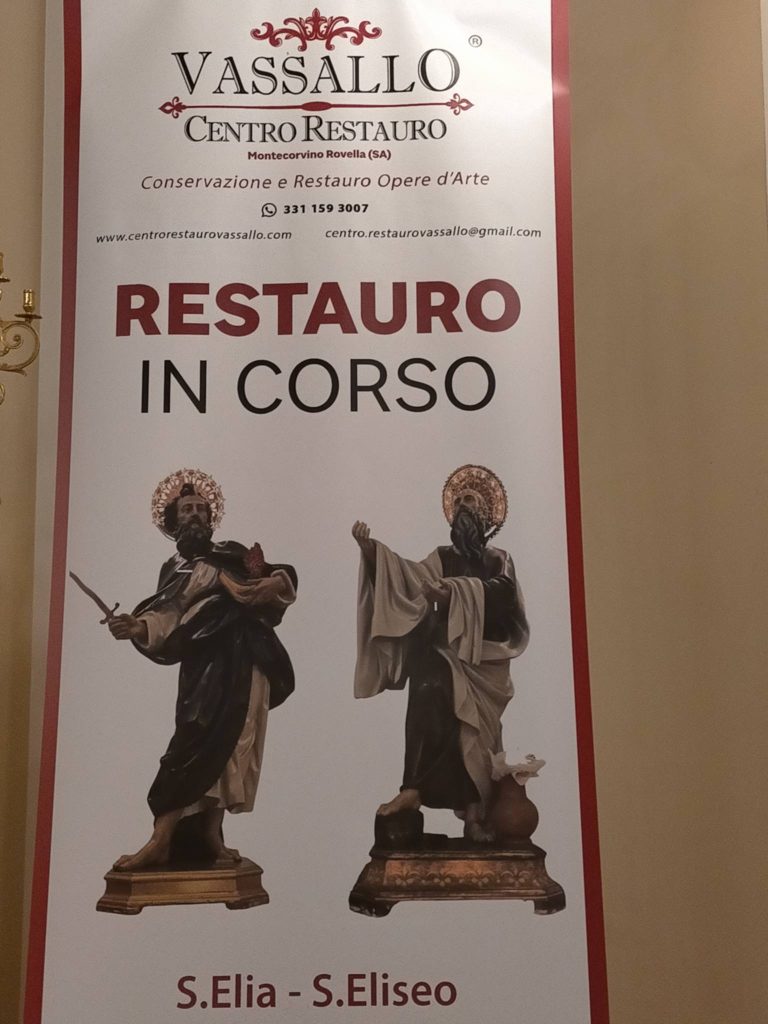 Sperone: Avviato il restauro delle statue di Sant’Elia e Sant’Eliseo