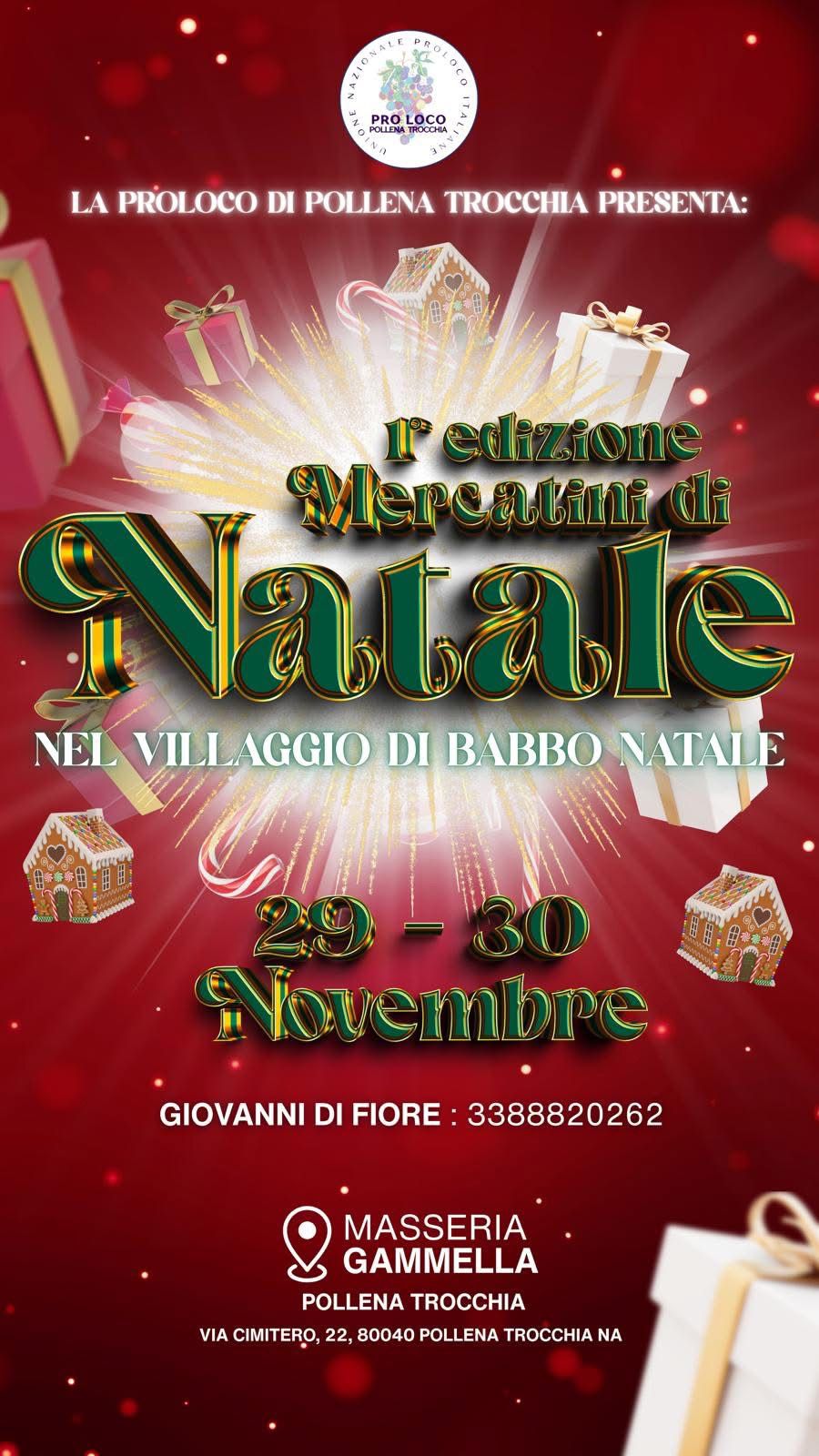 A Pollena Trocchia arrivano i “Mercatini di Natale”: due giorni tra luci, tradizioni e il Villaggio di Babbo Natale