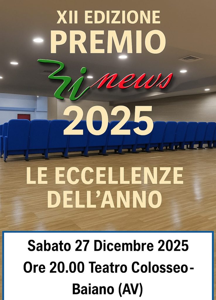 Premio Binews 2025: al via la XII edizione de “Le Eccellenze dell’Anno” al Teatro Colosseo di Baiano Premio Binews 2025: al via la XII edizione de “Le Eccellenze dell’Anno” al Teatro Colosseo di Baiano