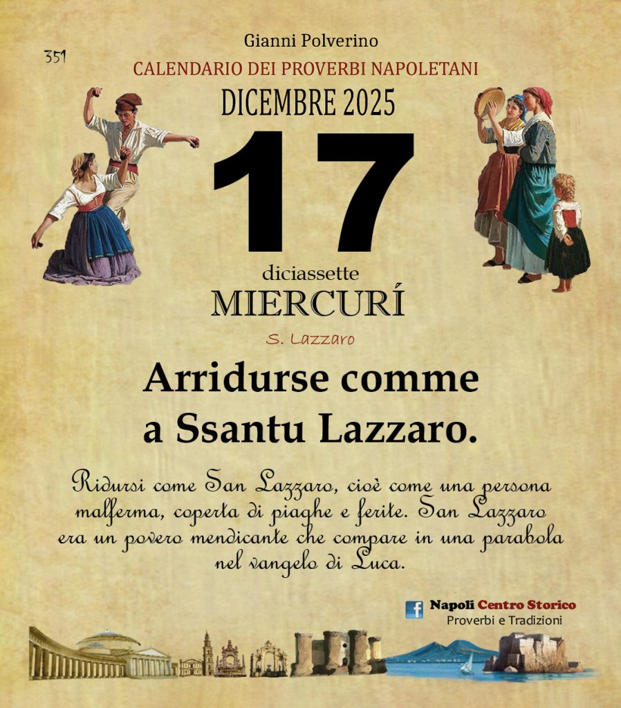 O PRUVERBIO D O JUORNO. Mercoledì 17 dicembre 2025