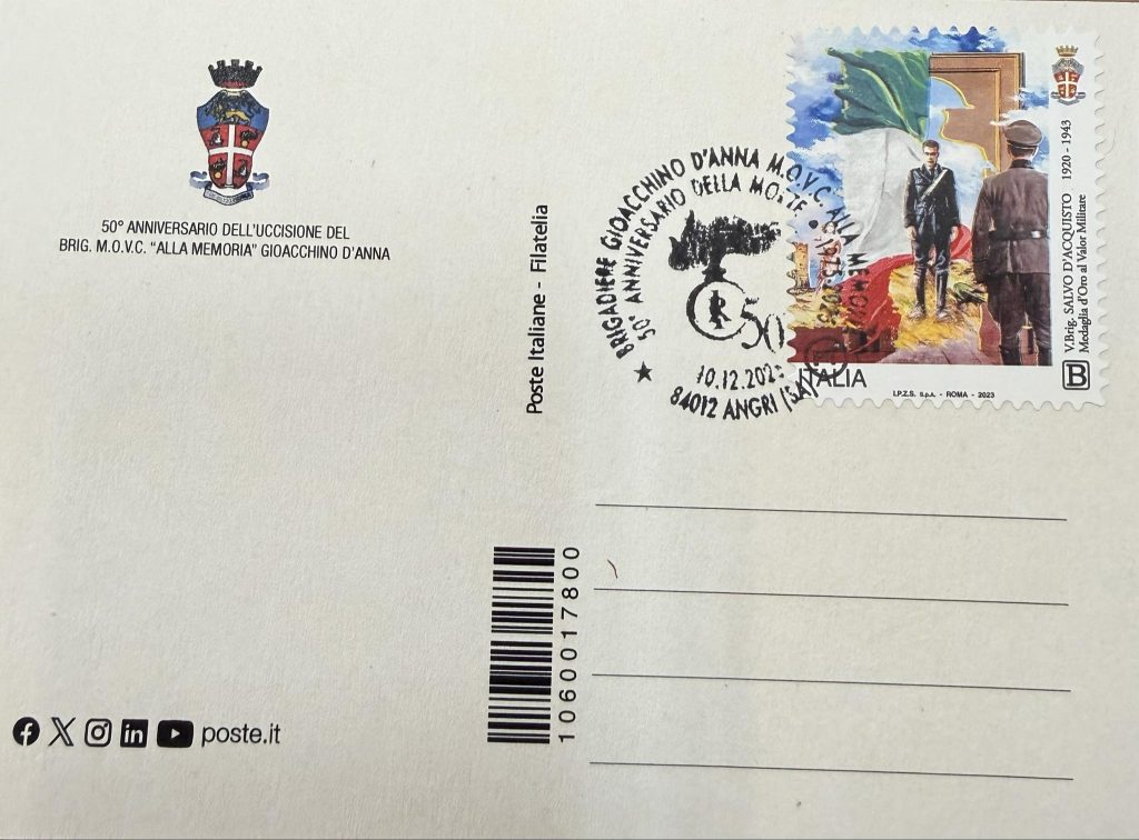 Angri ricorda il brigadiere Gioacchino D’Anna: cerimonia e cartolina commemorativa per il 50° anniversario dell’eroico sacrificio