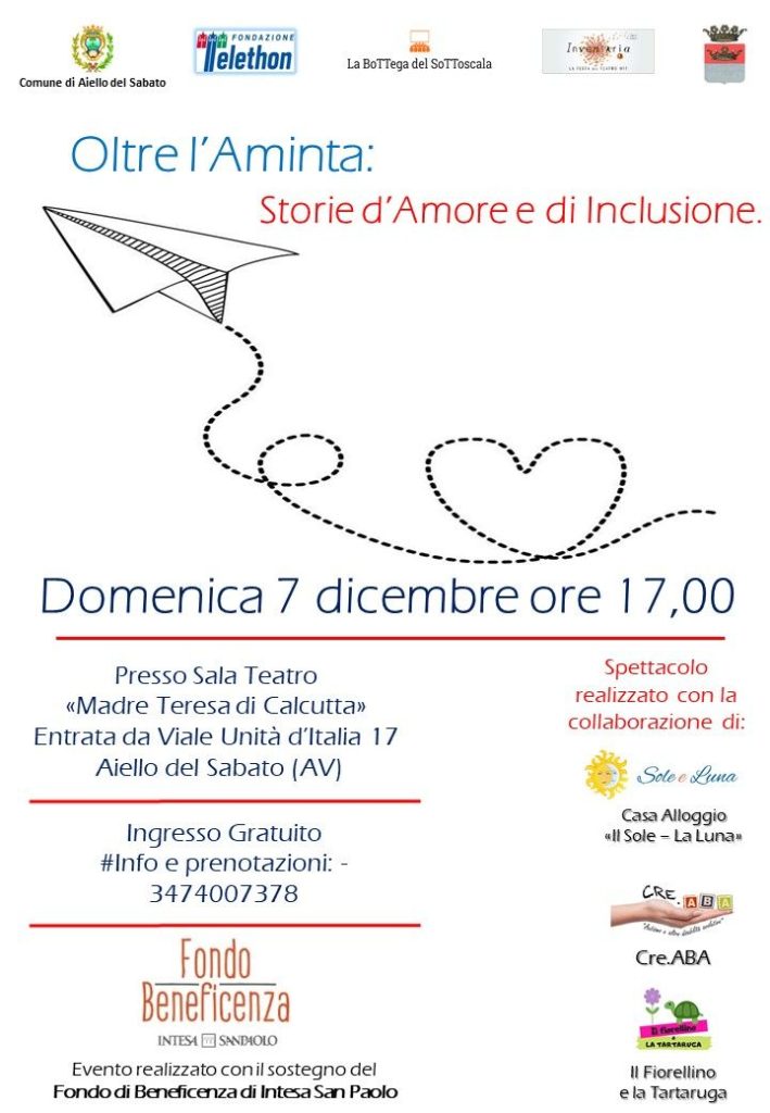 AIELLO DEL SABATO: OLTRE LAMINTA, TEATRO MADRE TERESA 7 DICEMBRE