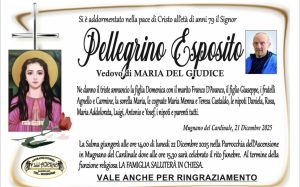 NON È PIU’. Mugnano del Cardinale, lutto per la scomparsa di Pellegrino Esposito