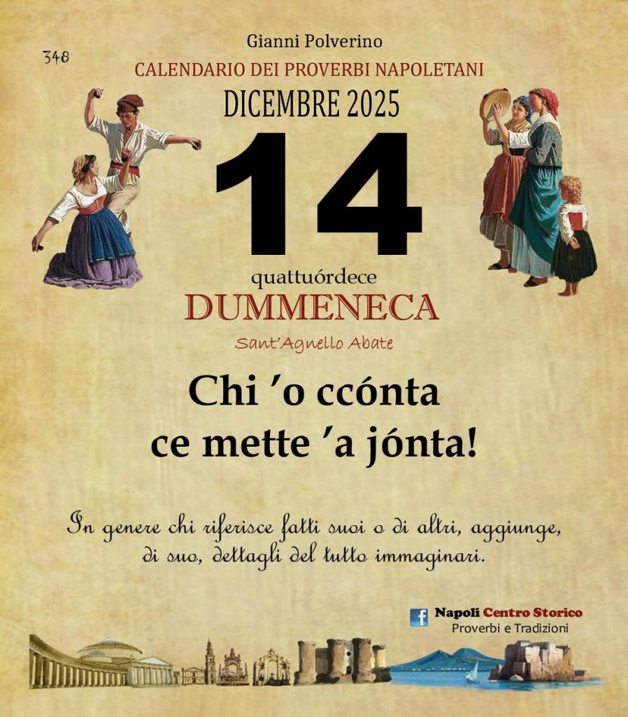 O PRUVERBIO D O JUORNO. Domenica 14 dicembre 2025