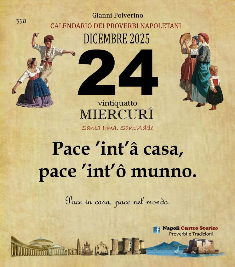 O PRUVERBIO D O JUORNO. Mercoledì 24 dicembre 2025