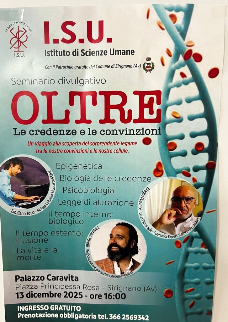 Sirignano, al Palazzo Caravita un viaggio tra credenze ed epigenetica Sirignano, al Palazzo Caravita un viaggio tra credenze ed epigenetica