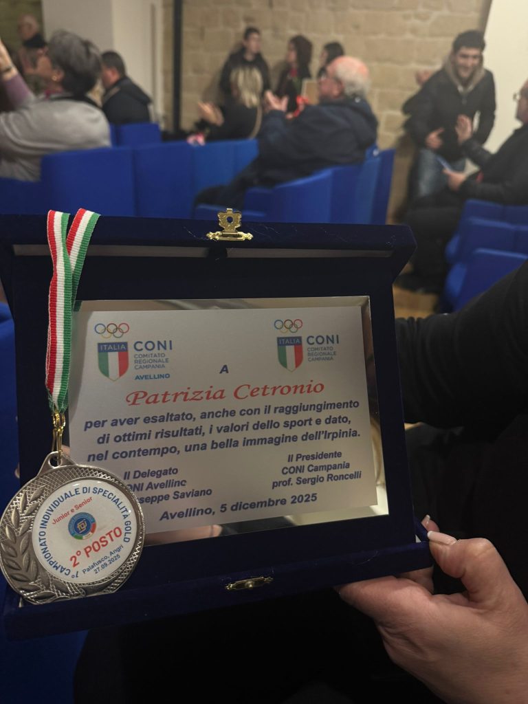 Patrizia Cetronio premiata dal CONI Avellino: Stella al Merito Sportivo per l’atleta dell’An.Si.Ca. Ginnastica Ritmica Sirignano