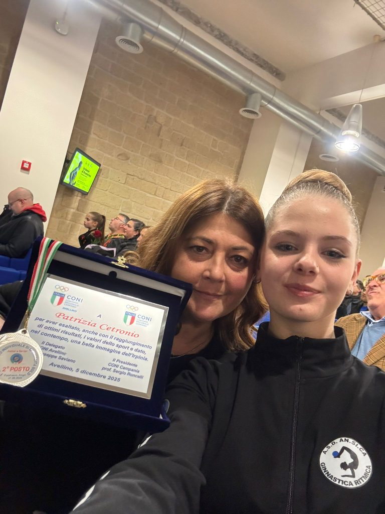 Patrizia Cetronio premiata dal CONI Avellino: Stella al Merito Sportivo per l’atleta dell’An.Si.Ca. Ginnastica Ritmica Sirignano