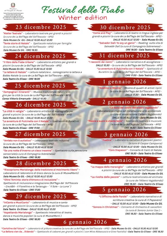 AVELLINO. Ex Cinema Eliseo, il “Festival delle Fiabe” accende il Natale dei bambini