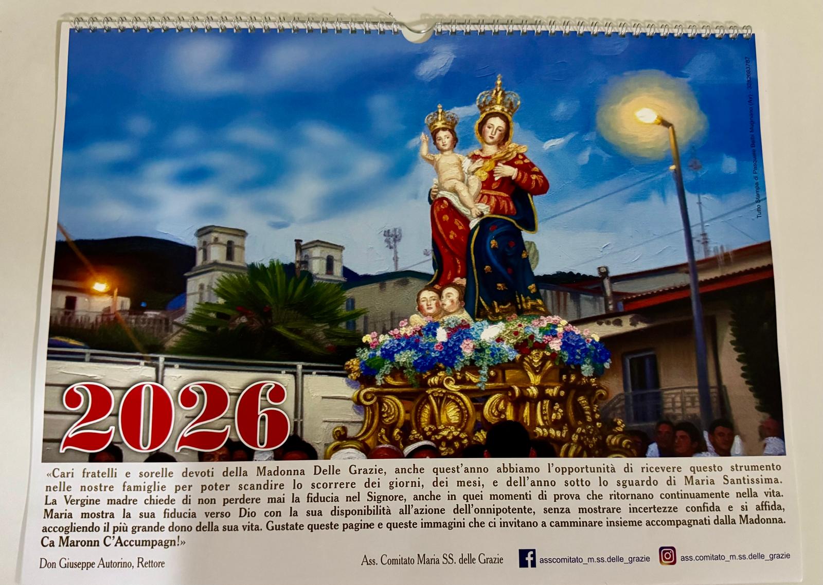 Mugnano del Cardinale, al via la distribuzione dei calendari del Comitato Maria SS. delle Grazie