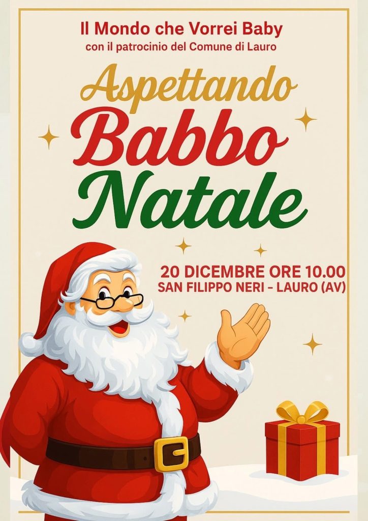Comune di Lauro, “Aspettando Babbo Natale”: appuntamento sabato 20 dicembre alla Sala San Filippo Neri Comune di Lauro, “Aspettando Babbo Natale”: appuntamento sabato 20 dicembre alla Sala San Filippo Neri