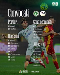 Avellino Palermo, i convocati di Biancolino