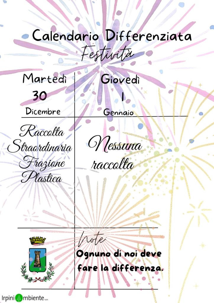 Raccolta differenziata, variazioni durante le festività: avviso ai cittadini