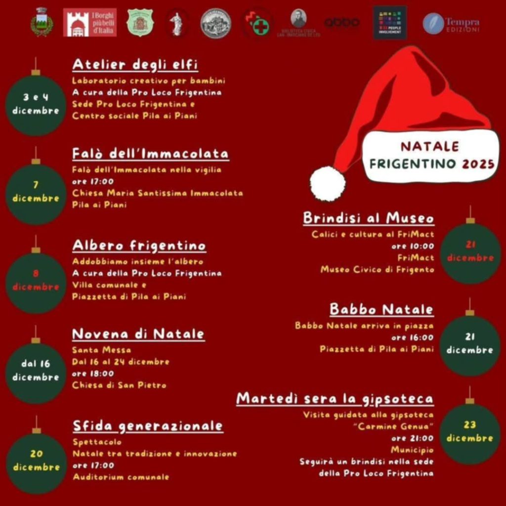 Natale Frigentìno 2025: un mese di tradizioni, cultura e comunità Natale Frigentìno 2025: un mese di tradizioni, cultura e comunità
