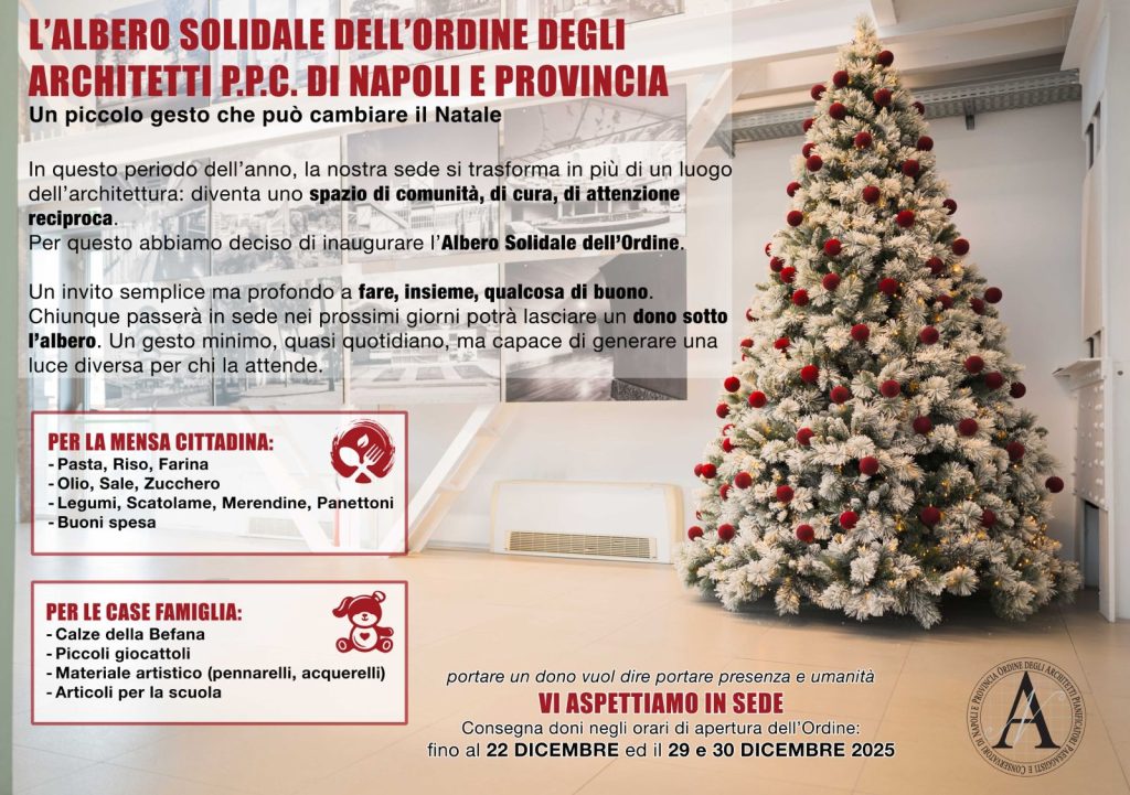 L’Ordine degli Architetti di Napoli lancia l’iniziativa “L’Albero Solidale”