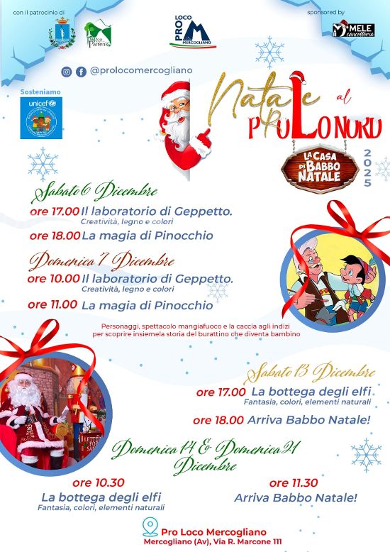 Mercogliano, torna Natale al pRolo nord con tante novità e sorprese.