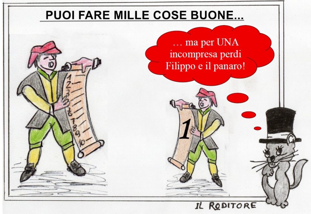 Baiano. All’Incontro, che storie… le vignette del Roditore, con bersagli a largo campo. Carmine Montella  e i beffardi sbuffi dell’irriverente ironia e della satira veritiera…