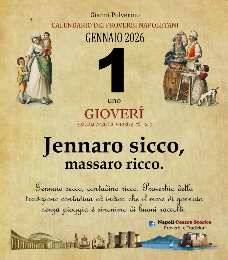 O PRUVERBIO D O JUORNO. Giovedì 1 gennaio 2026