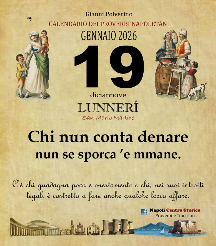 O PRUVERBIO D O JUORNO. Lunedì 19 gennaio 2026
