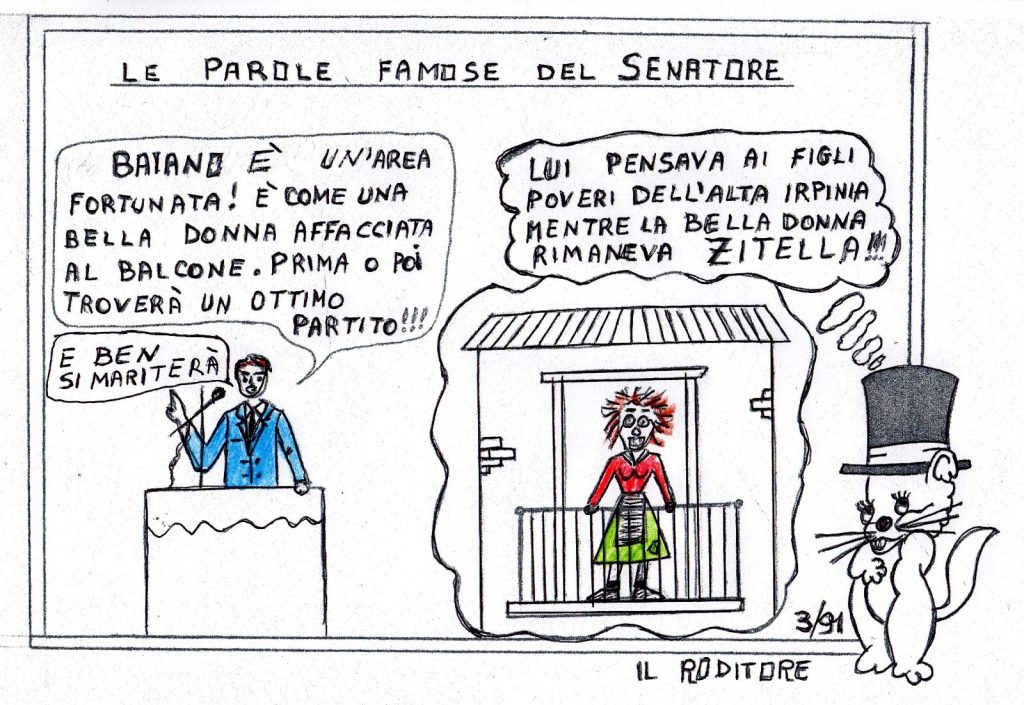Baiano. All’Incontro, che storie… le vignette del Roditore, con bersagli a largo campo. Carmine Montella  e i beffardi sbuffi dell’irriverente ironia e della satira veritiera…