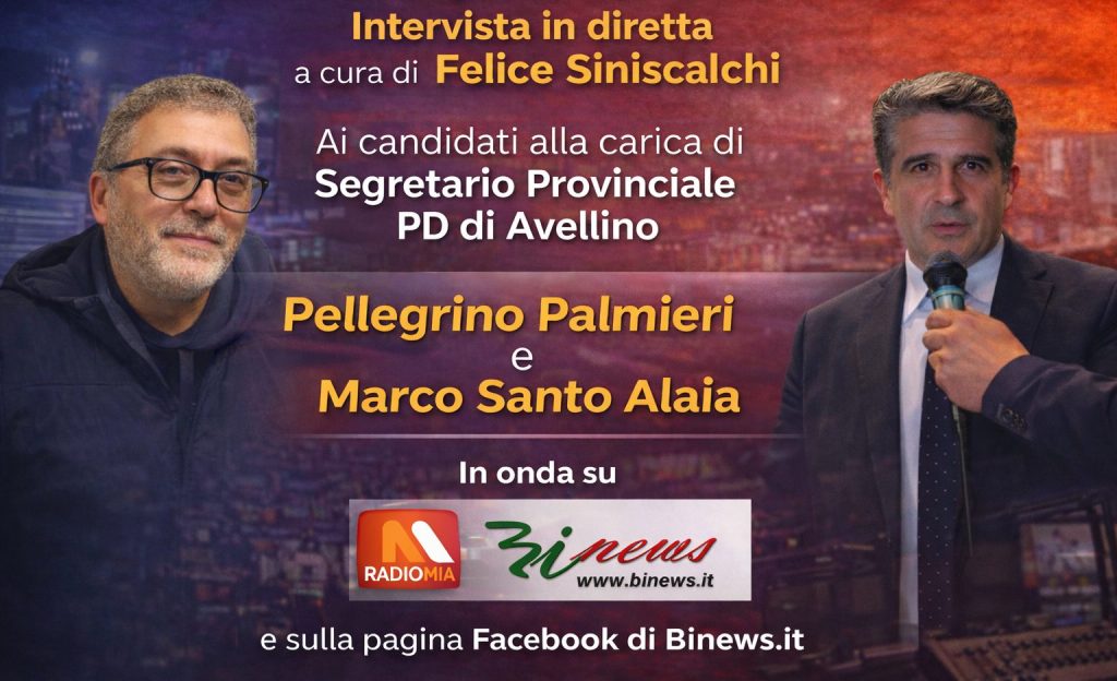 PD Avellino, Alaia e Palmieri si contendono la segreteria provinciale. I candidati indiretta su Radio Mia e su Binews PD Avellino, Alaia e Palmieri si contendono la segreteria provinciale. I candidati indiretta su Radio Mia e su Binews