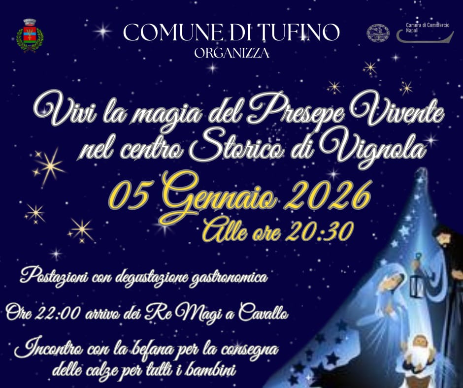 Tufino accende una luce sul Natale: il 5 gennaio a Vignola il Presepe Vivente che incanta grandi e piccoli Tufino accende una luce sul Natale: il 5 gennaio a Vignola il Presepe Vivente che incanta grandi e piccoli