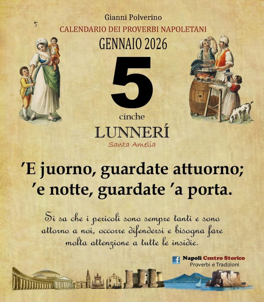 O PRUVERBIO D O JUORNO. Lunedì 5 gennaio 2026